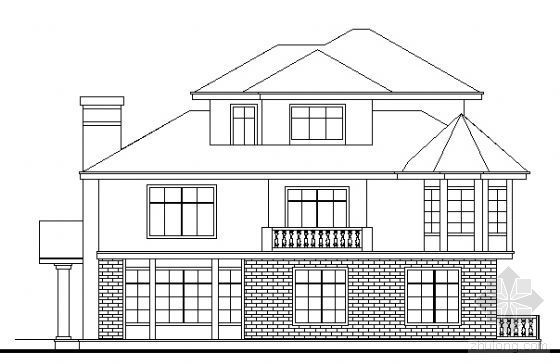 某三层D型别墅建筑方案图资料下载-某三层别墅（D6型）建筑方案图
