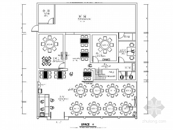 室内装修施工图价格资料下载-[长沙]某风味餐馆室内装修施工图