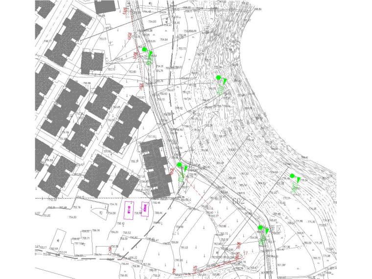 建筑基坑监测平面图资料下载-山洪泥石流组织监测平面图