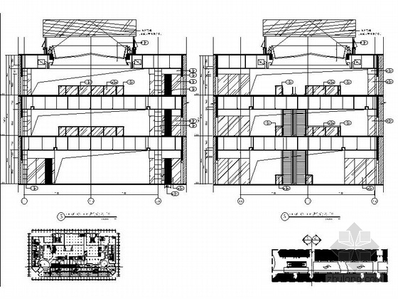 [福建]城市核心地段大型现代商场室内装修施工图（含效果及实景图）步行街立面图 