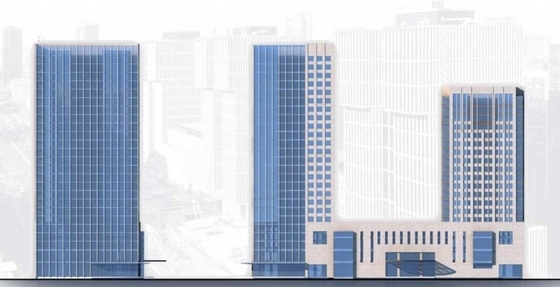 [河北]知名大型现代风格国际商业广场设计方案文本（多个地块）-知名大型现代风格国际商业广场设计立面图