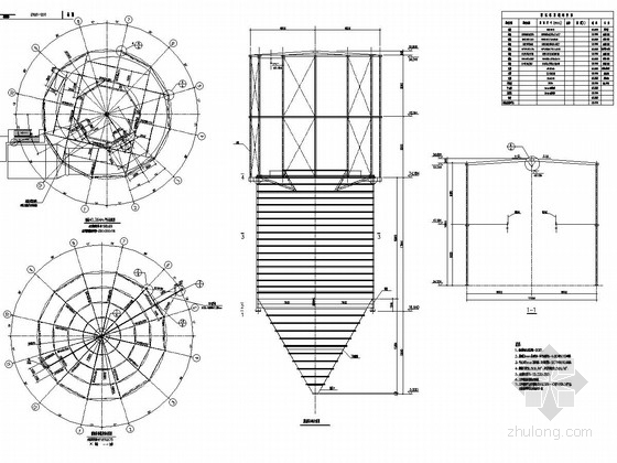 钢结构楼梯平台图纸资料下载-脱硫塔顶棚和楼梯平台钢结构图