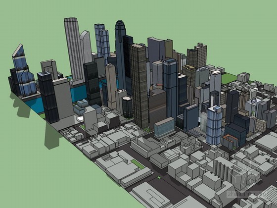 车间SketchUp模型资料下载-高大建筑SketchUp模型下载