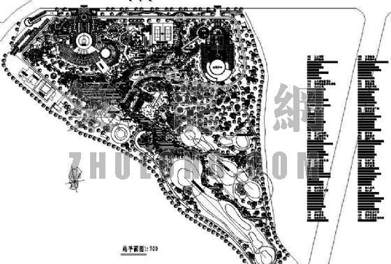 场区围墙设计图资料下载-休闲区绿化设计图