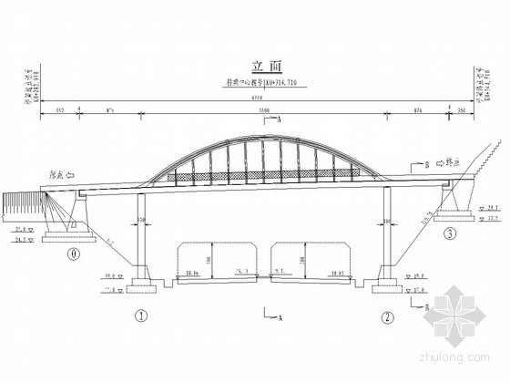 8米桥型布置图资料下载-[浙江]高速公路35米人行天桥施工图设计27张