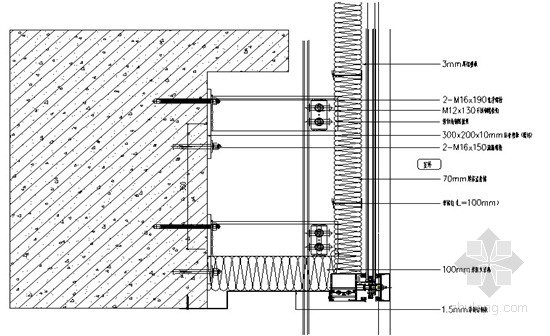 [天津]超高层写字楼幕墙工程施工组织设计（167页，节点图）-墙面保温岩棉的安装 