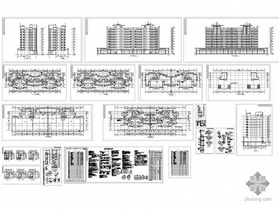 [温州]某十层住宅建筑施工图-6号楼-总图 