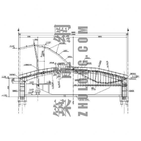 拱棚钢结构施工图资料下载-钢结构花桥施工图