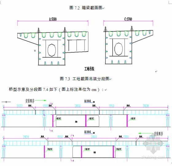 等高度连续钢箱梁跨线桥专项施工方案（151页）-桥型及分段图 