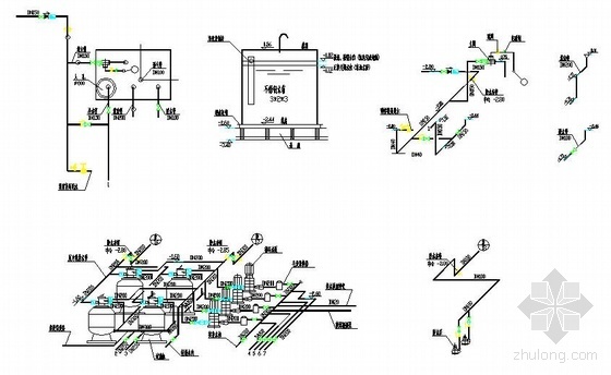 消火栓系统图cad资料下载-某游泳池消火栓及泵房给排水系统图