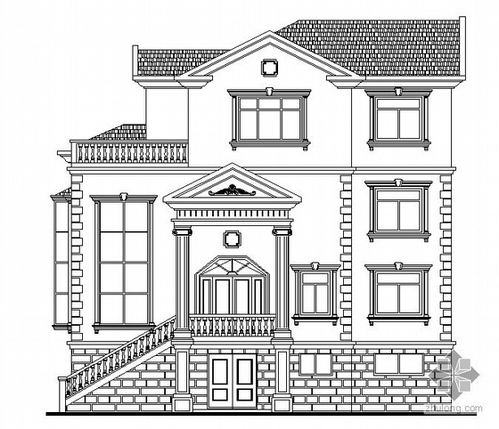 四层别墅宅建筑施工图资料下载-某现代欧式四层别墅建筑施工图