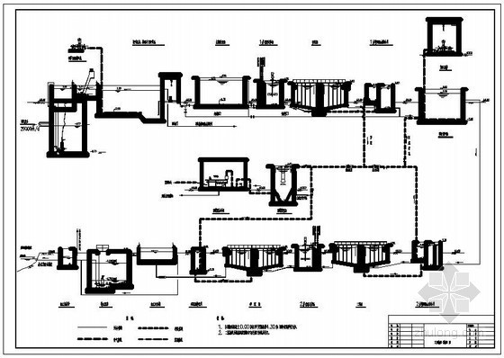 污水处理水池设计cad图资料下载-江苏某污水处理厂设计图