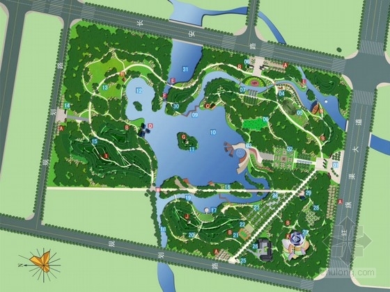 东莞黄旗山城市公园方案资料下载-[林州]城市公园景观规划设计方案
