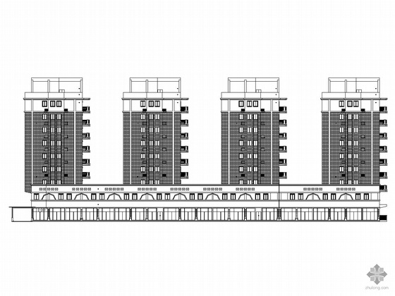 临街居住小区景观施工图资料下载-某现代九层商业住宅楼施工图