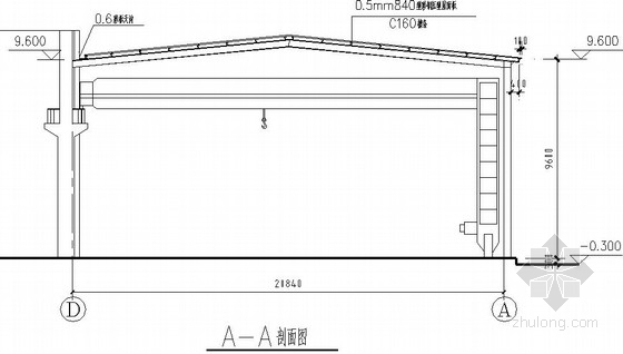 20米跨轻钢结构资料下载-[青岛]外接20米跨门式刚架厂房施工图