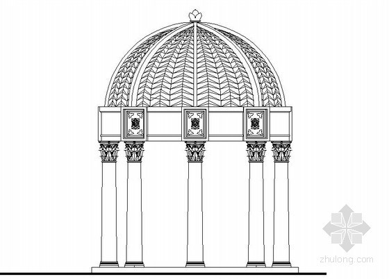 圆形凉亭详图资料下载-意大利式圆形凉亭施工大样