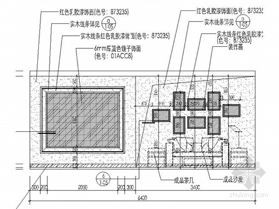 [湖北]温馨舒适一居室室内设计CAD施工图（含效果图）-[湖北]温馨舒适一居室室内设计立面图 