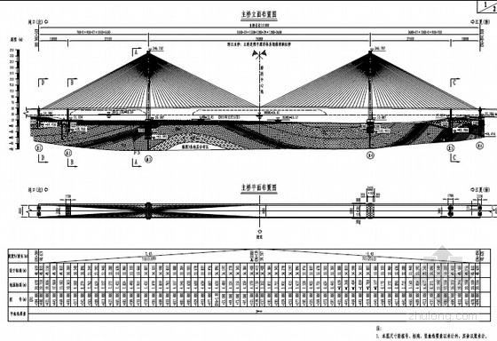主塔钢管劲性骨架构造资料下载-[湖北]双索面233m高索塔斜拉桥桥塔及下部构造施工图165张（大直径群桩基础）