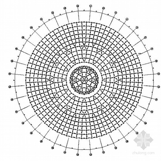 一个圆形花坛直径10米资料下载-[江西]84米直径圆形网壳结构体育馆结构施工图