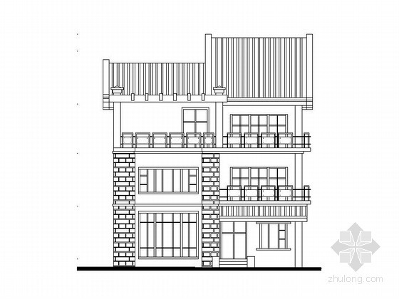 50平方米住宅方案图资料下载-某三层中式别墅建筑方案图（354平方米）