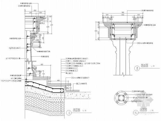 [杭州]欧洲经典宫廷园林风格尊贵居住区景观施工图（知名地产项目）-花盆施工详图