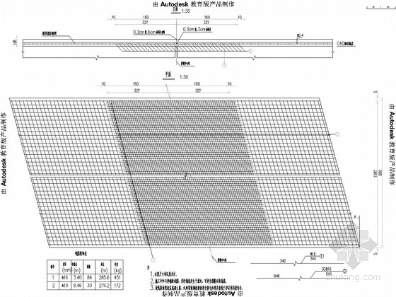 [重庆]2x16m预制预应力混凝土空心板桥施工图35张(桥宽8米)-桥面连续钢筋构造图 