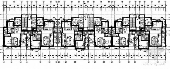 8度抗震五层住宅楼平面图资料下载-某二十四层住宅楼采暖平面图