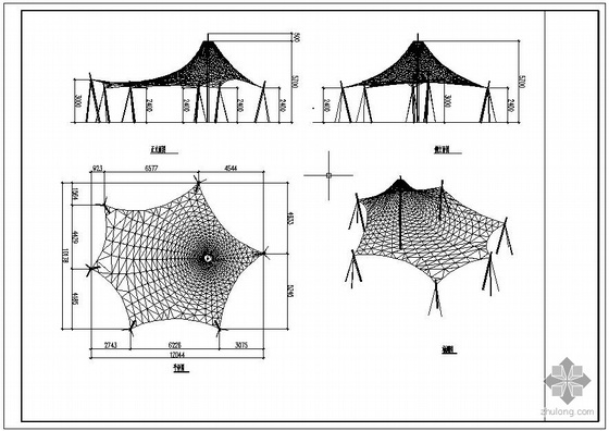 索膜钢结构资料下载-某索膜结构膜亭结构设计图