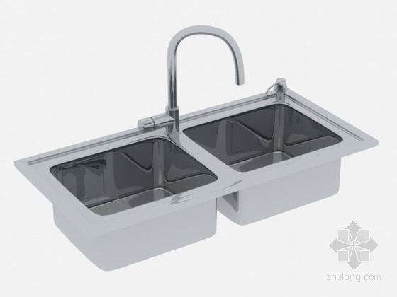 洗菜盆3d模型资料下载-洗菜盆3D模型下载