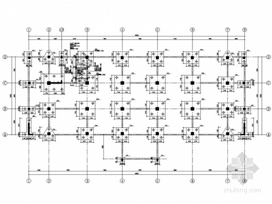 安徽部分框支剪力墙资料下载-13层框架带部分剪力墙结构综合楼结构图