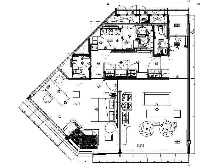 3星酒店室内方案图资料下载-[上海]5星现代简约客房室内设计施工图