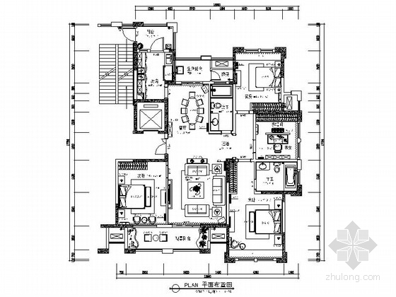 欧式新古典住宅资料下载-[安徽]双城核心地段欧式新古典四居室样板房装修施工图