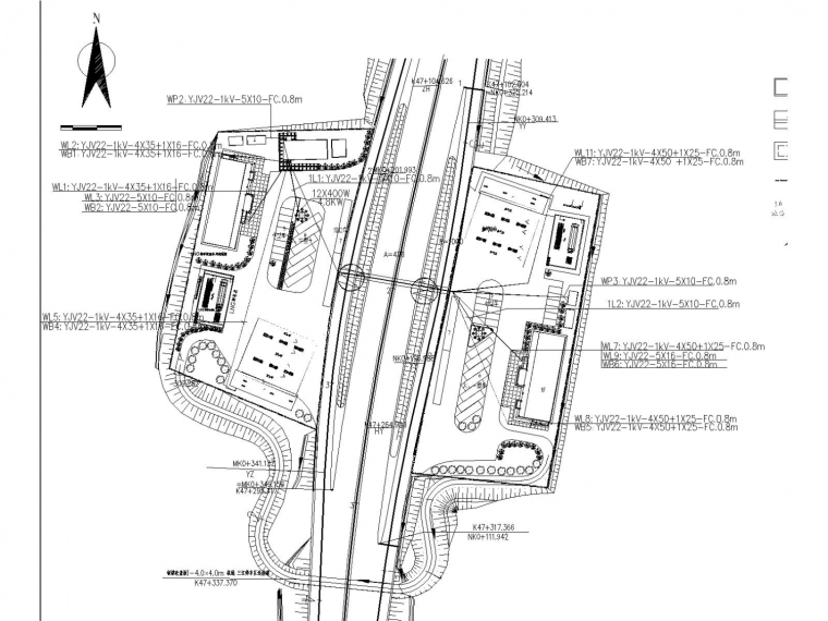 张拉膜停车雨棚施工图资料下载-高速公路停车区多栋建筑电气施工图设计（含总图）