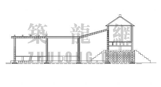 凉亭长廊CAD资料下载-屋顶花园长廊、凉亭施工图