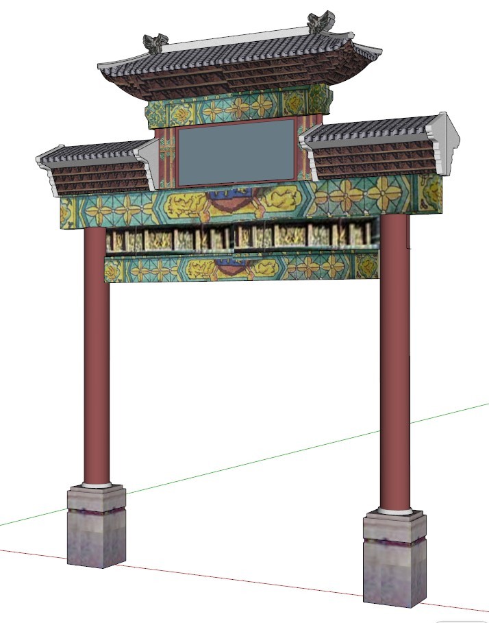 中国古建亭台楼阁塔SketchUp模型分享-SketchUpBBS·牌坊