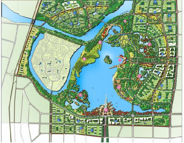 [长沙]长沙松雅湖生态公园概念规划设计（PDF+85页）-平面图