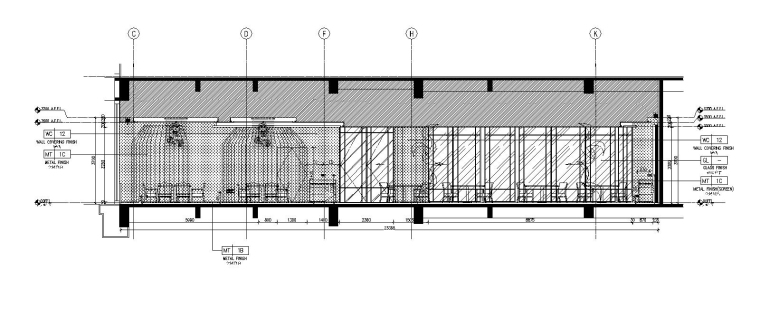 某大型中餐厅装修设计全套施工图-ID.L3.CH.201-206_中餐厅立面-ID.L3.CH.202