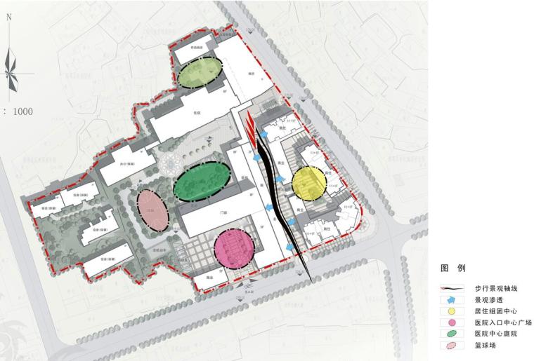 [湖南]某人民医院建筑设计方案文本（JPG+CAD+67页）-绿化分析图