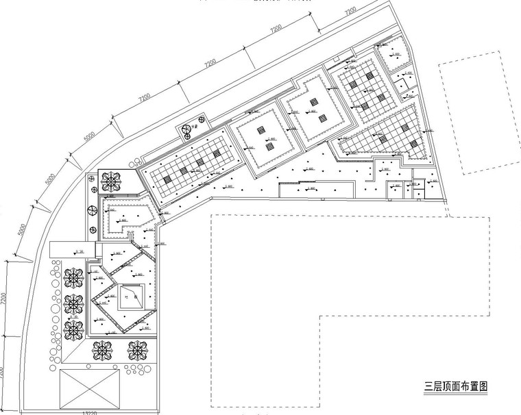 奥迪某4s店办公区域施工图设计（附效果图）-三层天花