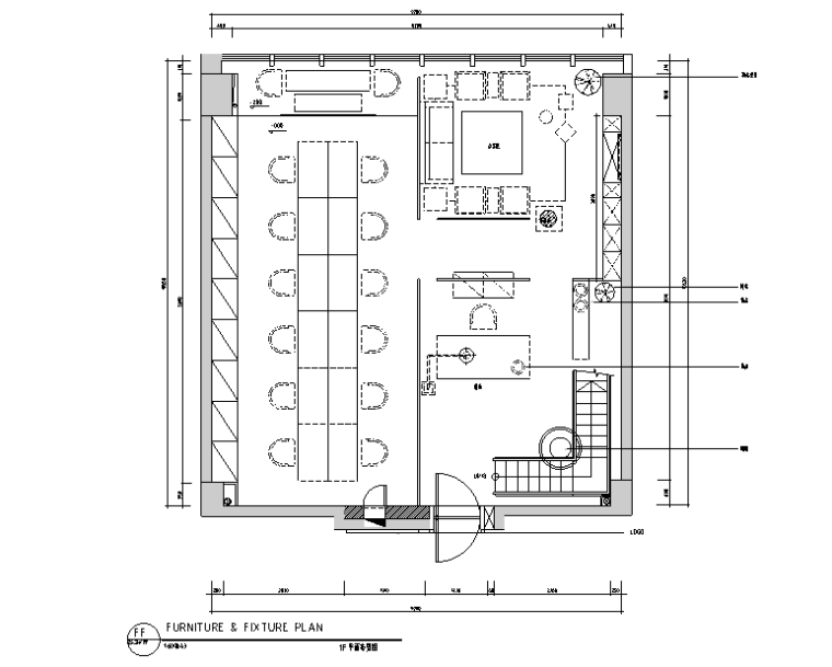 会议室沙发模型资料下载-[新疆]300㎡东方极简中式风办公空间设计施工图（附效果图）