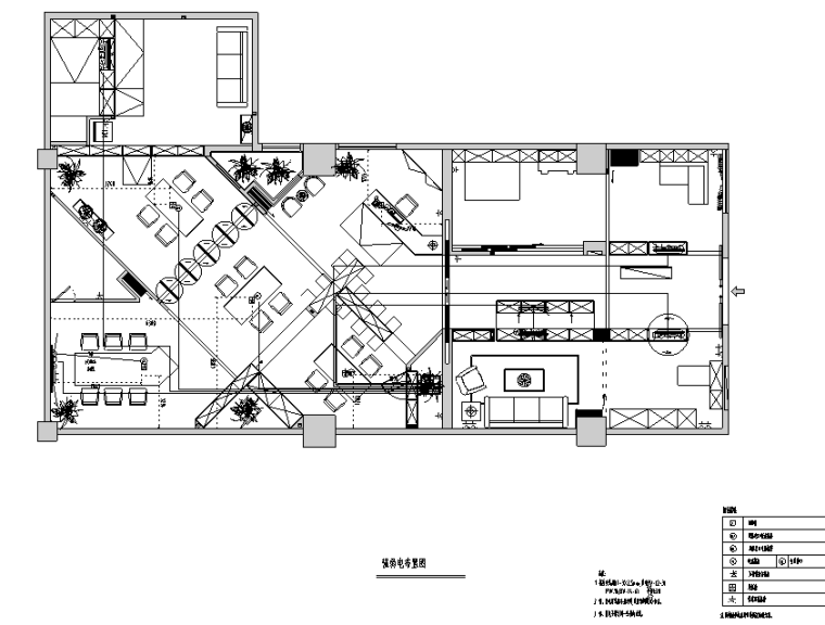 混搭风格译景复合办公空间设计施工图（附效果图）-强弱电布置图