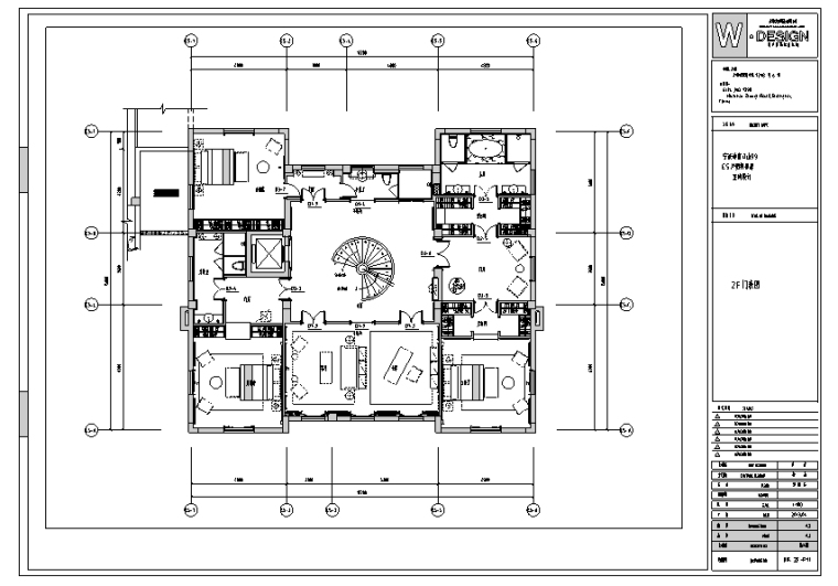 宁波江山别墅样板房室内设计施工图及实景图（含72张图）-二层门表图