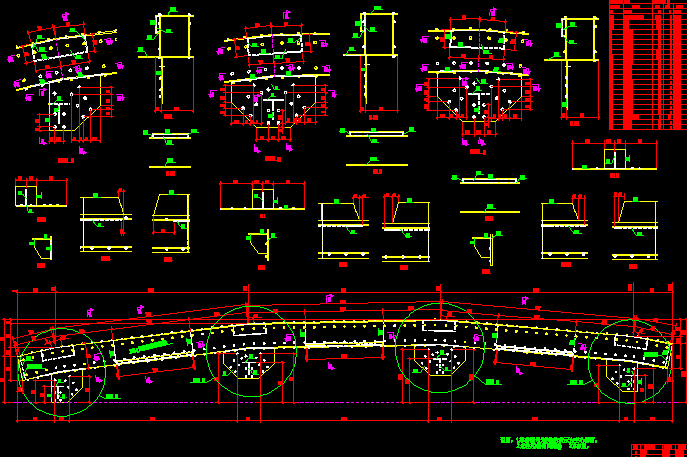 全钢结构桥梁钢桁架深化图139张CAD-加工详图