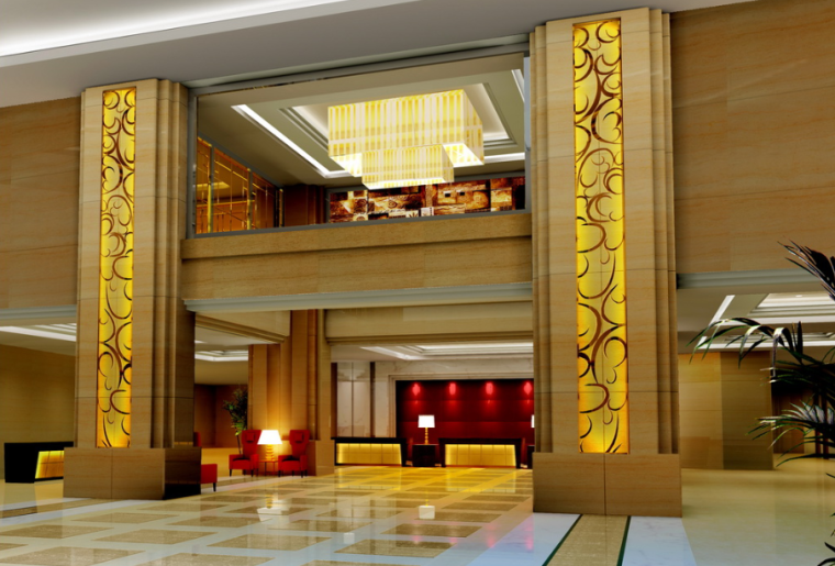 [北京]某星级国际大酒店施工图效果图（含总统套房）-星级酒店大堂效果图