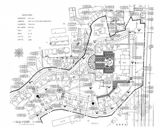 居住区规划手绘平面图资料下载-[湖南]某小高层居住区规划总平面图