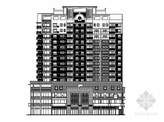 两层临街商业建筑施工图资料下载-[湖南益阳]某广场商业住宅楼（1号楼）建筑施工图