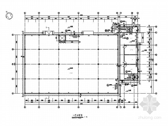 [湖南]现代风格包装装潢印刷厂建筑施工图-现代风格包装装潢印刷厂建筑平面图 