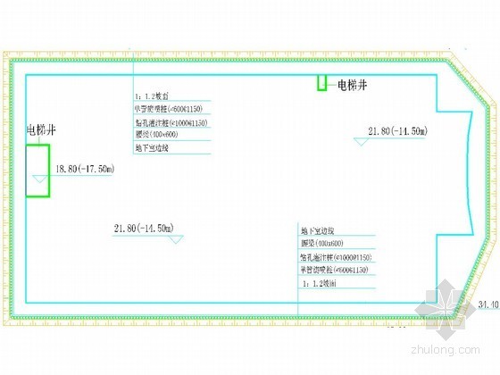 喷锚钻孔灌注桩基坑支护资料下载-基坑桩锚支护节点详图