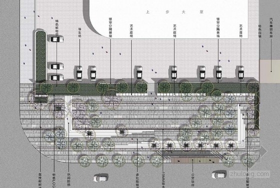 [深圳]道路两侧公共空间绿地景观规划设计方案-总平面图 