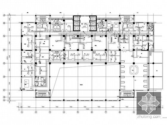 [山西]高层医疗建筑空调通风及防排烟系统设计施工图（采暖设计 动力设计）-三层采暖、通风、空调水系统平面布置图